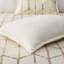 Housse de couette simple / simple TG à imprimé géométrique métallique - microfibre dorée, fermeture à boutons, 2 taies décoratives, coussins décoratifs avec typographie et détails argentés imprimés doux-118740160-118740163