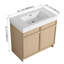 Meuble-lavabo autoportant avec lavabo en résine blanche