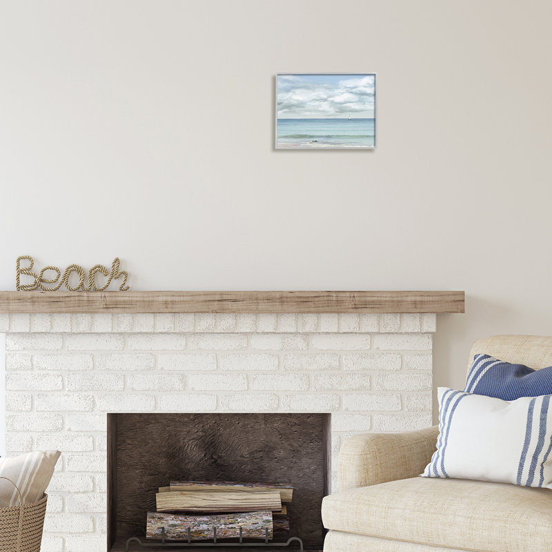 Distant voilier nuageux, art de la giclée encadrée par Ramona Murdock, Estampe numérique Farmhouse