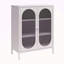 Armoire d'appoint courte en métal à 2 portes avec verre cannelé Short