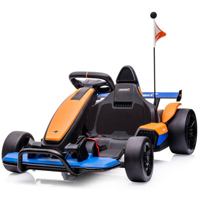 Kart électrique homologué pour enfants 24 V McLaren, kart de course de dérive avec pédale de course de dérive, 2 vitesses, DEL, musique, moteur de 400 W
