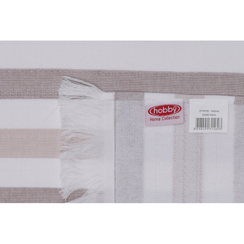 Ensemble de serviettes 2 pièces 100% coton Beny, Brun / blanc