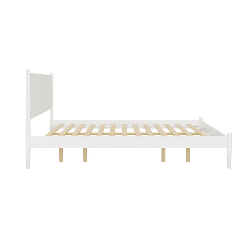 Lit plateforme Mid-Century, Blanc, Très grand