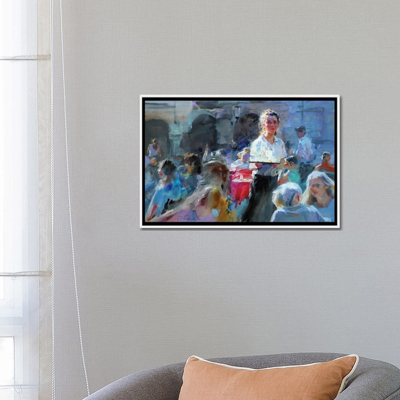 Sur le carré - reproduction d'art murale - toile encadrée, 26" x 18", Framed Canvas, White
