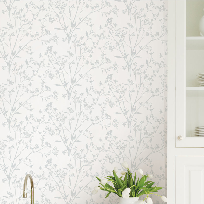 Rouleau de papier peint l 27 po Stormi, Gris clair