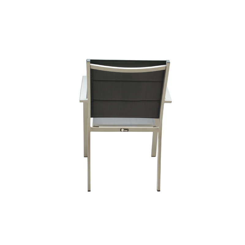 Chaise de patio empilable Patrica, Argent/Gris