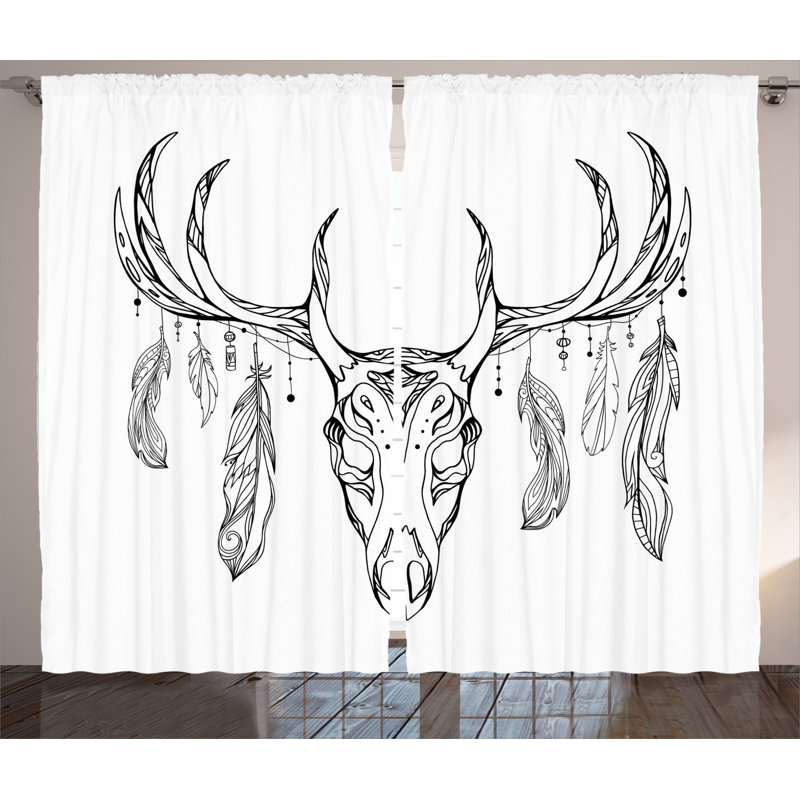 Antlers Semi-Sheer Rod Pocket Curtain Panels, 54" x 108"