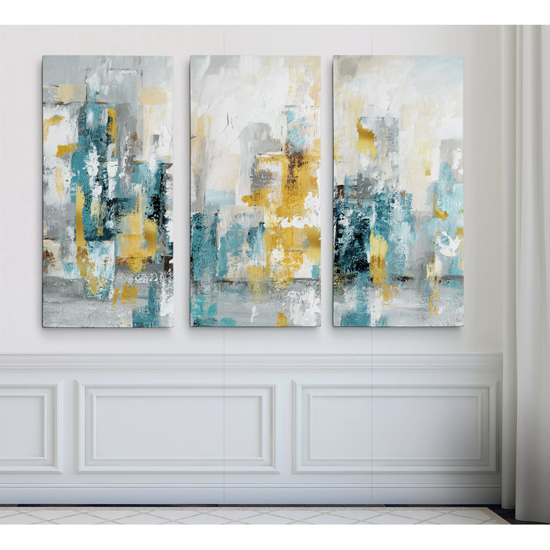 Ensemble de 3 reproductions d'images sur toiles tendues « City Views II » Aaliyan, H 24 po x l 36 po x 1,5 po
