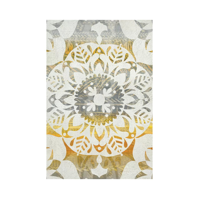 Tapestry Rosette II by Chariklia Zarris - Wrapped Canvas Gallery-Wrapped Canvas Giclée, 30.48cm H x 20.32cm W