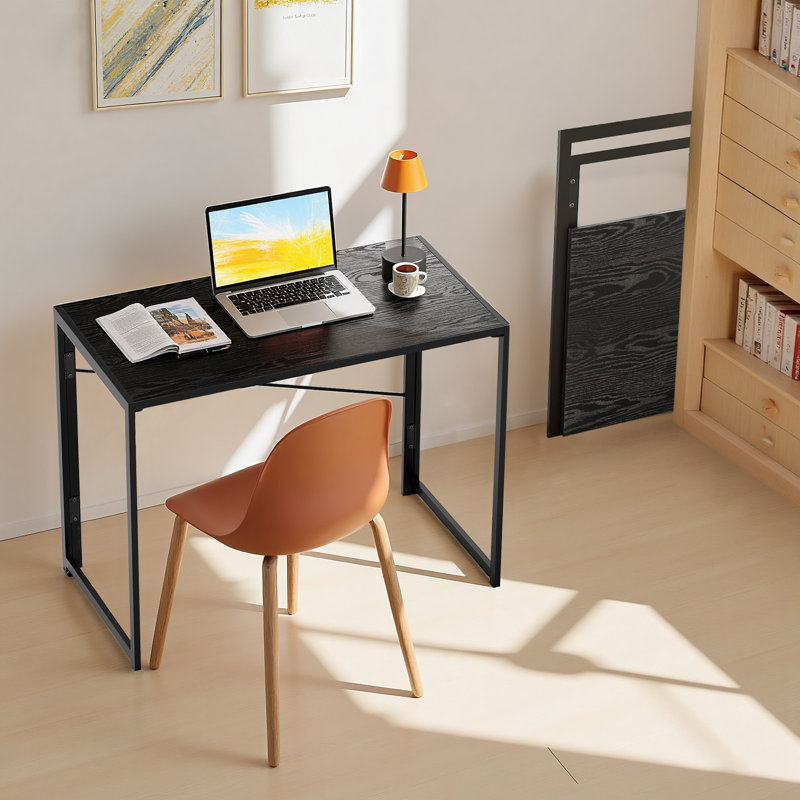 Petit bureau d'ordinateur pliable pliable de 39,4 pouces, espace d'économie d'espace pour la chambre à coucher, bureau à domicile, dortoir, appartement, pré-assemblé
