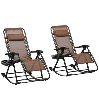 Outsunny Set Of 2 Outdoor Rocking Chairs