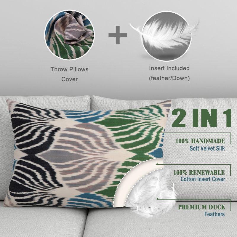 Lumbar Pillow Cover & Insert, Light Beige Argyle