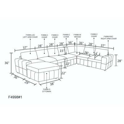Canapé modulaire rembourré 8 pièces Berndien