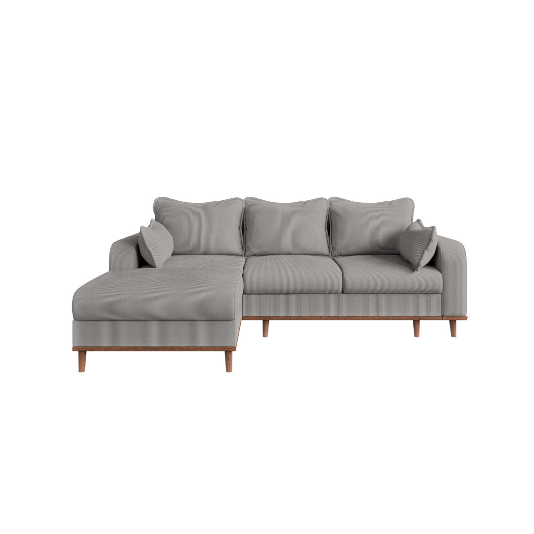 Ecksofa Goslar aus Cord mit Bettfunktion