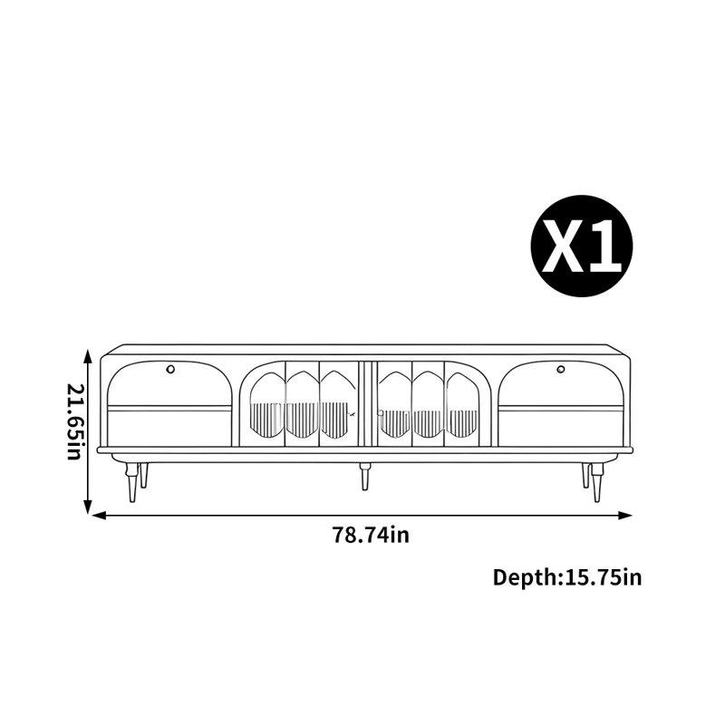 Meuble télé américain, 78.74"