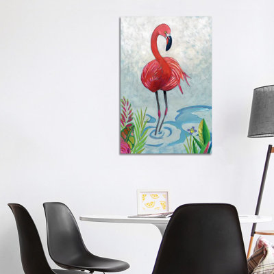 Vivid Flamingo II - Wrapped Canvas Painting