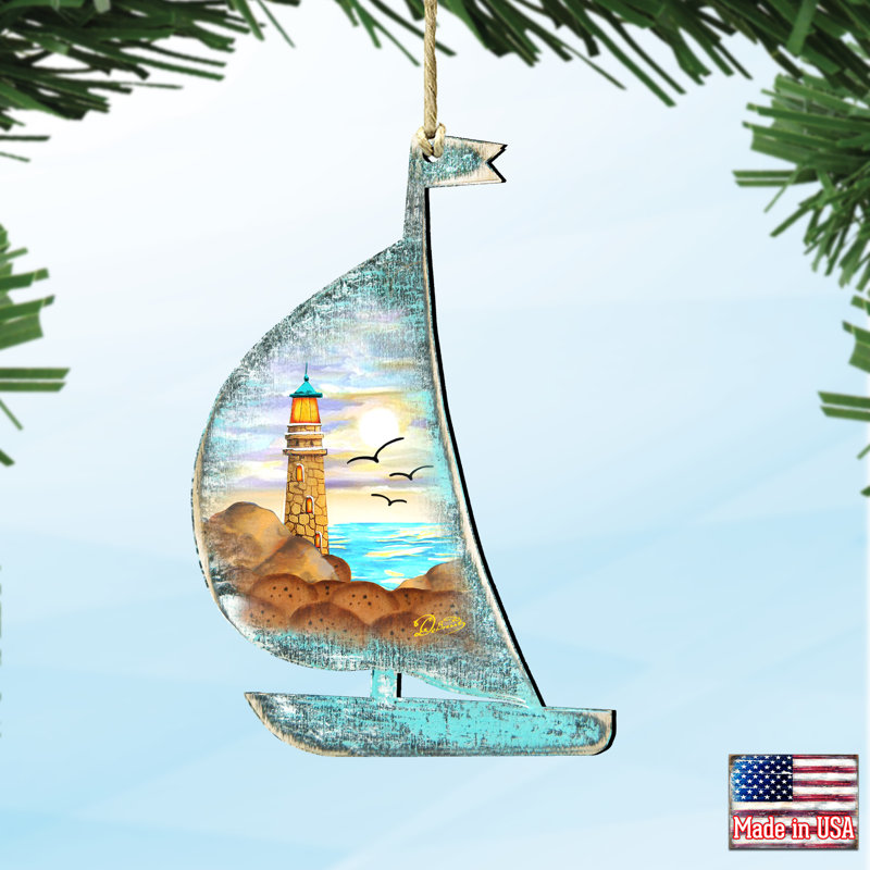 Ornement en forme de cloche de bateau paysages