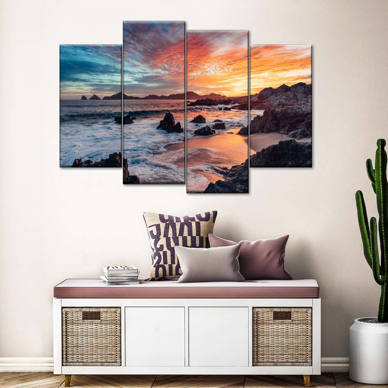 «Cabo San Lucas Rocky Beach», reproduction d'art sur toile, H 22 po x l 36 po x P 1 po