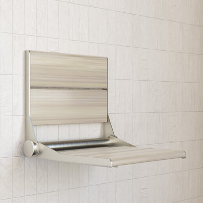 Invisia SerenaSeat Pro, 18 po de largeur, teint clair, cadre en acier inoxydable brossé