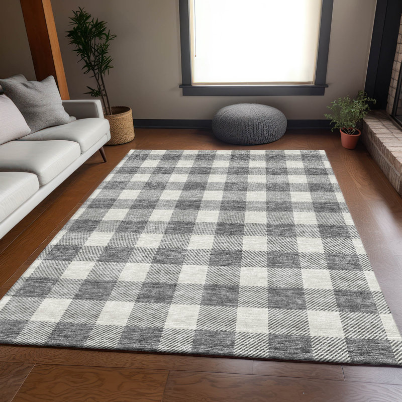 Premium Machine Washable Prisco Gray Rug, Rectangle 10' x 14'