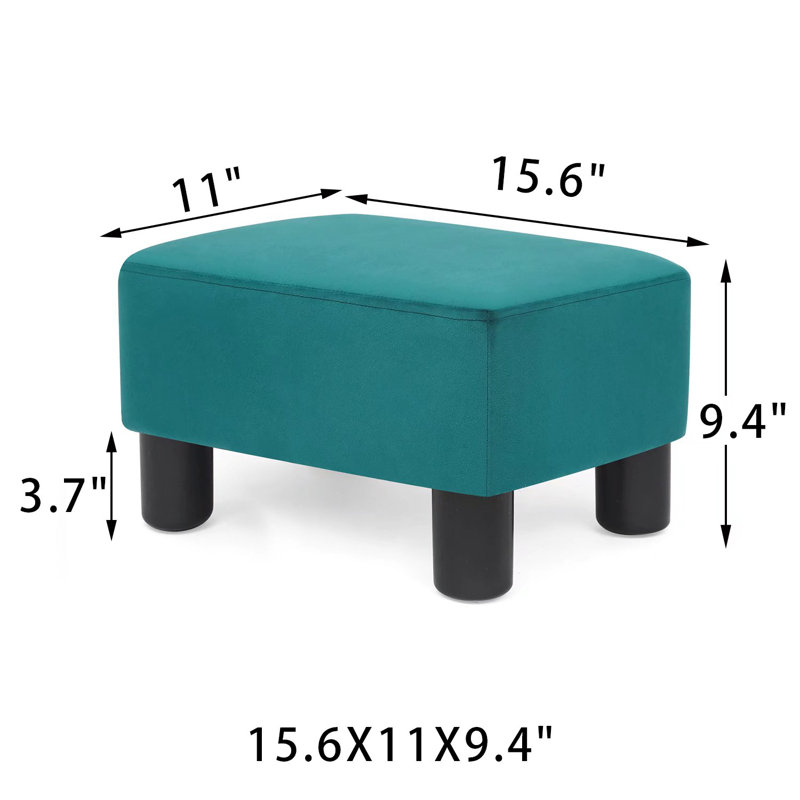 Repose-pieds rectangulaire moderne, Tissu sarcelle