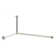 25.47" L-Shaped Fixed Shower Curtain Rod with Ceiling Support