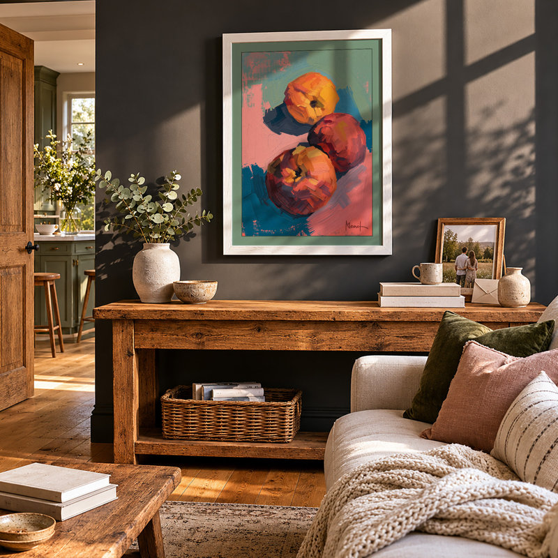 Pomegranates in Float Modern - Framed Print, A3 - 42.0 x 29.7 cm, White