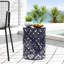 Table de bout d'extérieur en métal - Grande taille, bleu marine, décoration en fer, l 13,75 po x P 13,75 po, sans assemblage requis-2071858083