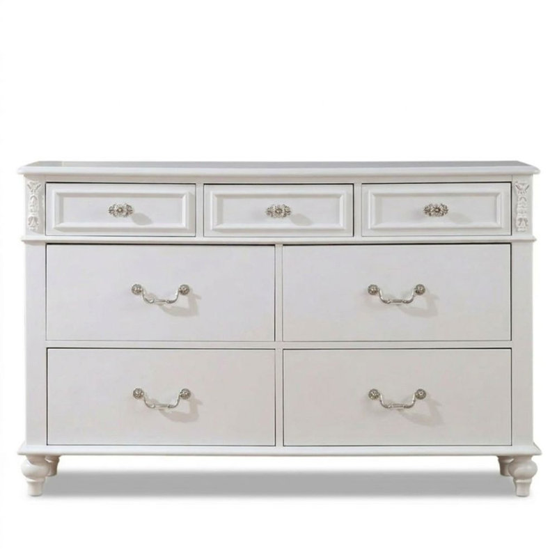7 tiroirs Virgil Commode blanche