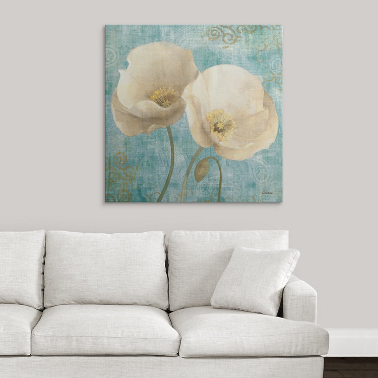 «Anjenette Poppies on Paisley», Albena Hristova, impression, H 35 po x l 35 po x P 1,5 po, Toile