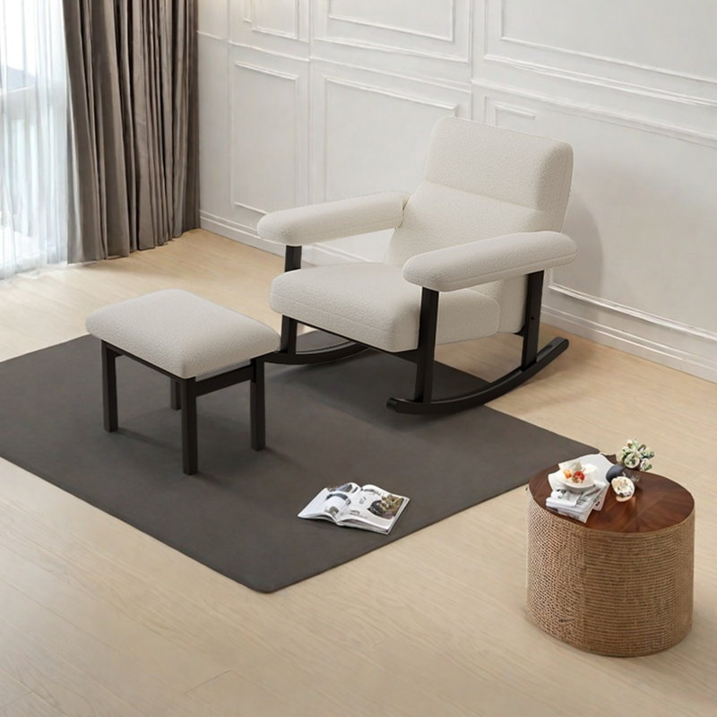 Chaise berçante ergonomique et confortable, Blanc