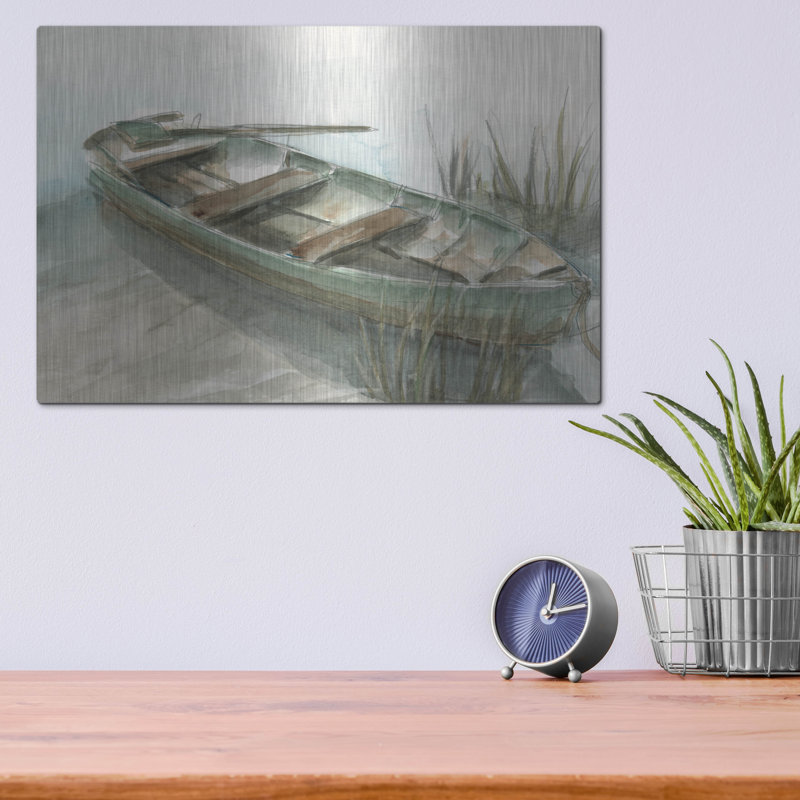 Art mural en métal «Abandone Row Boat 2» par Ethan Harper, H 12 po x l 16 po