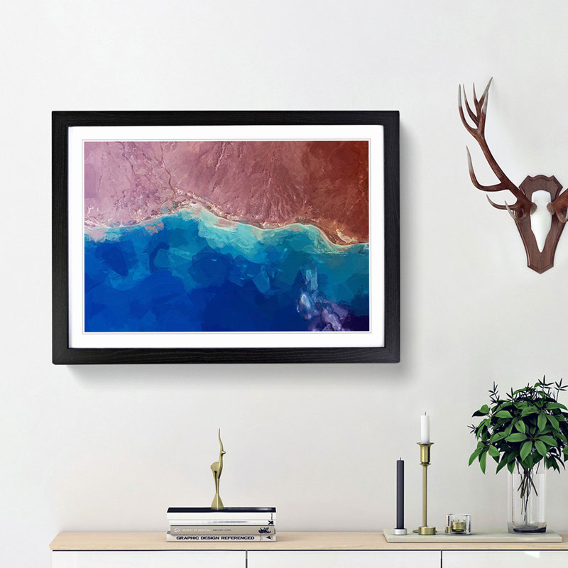 The Beauty of the Earths Landscape in Abstract - Picture Frame Painting Print, 36cm H x 48cm W x 2cm D, Black Framed