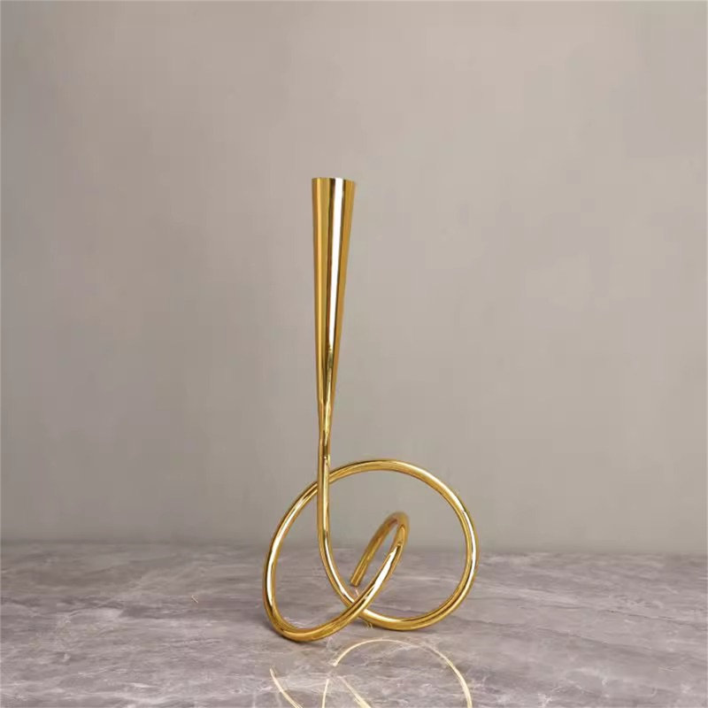 Metal Tabletop Candlestick, 16.54" H x 6.69" W x 5.51" D