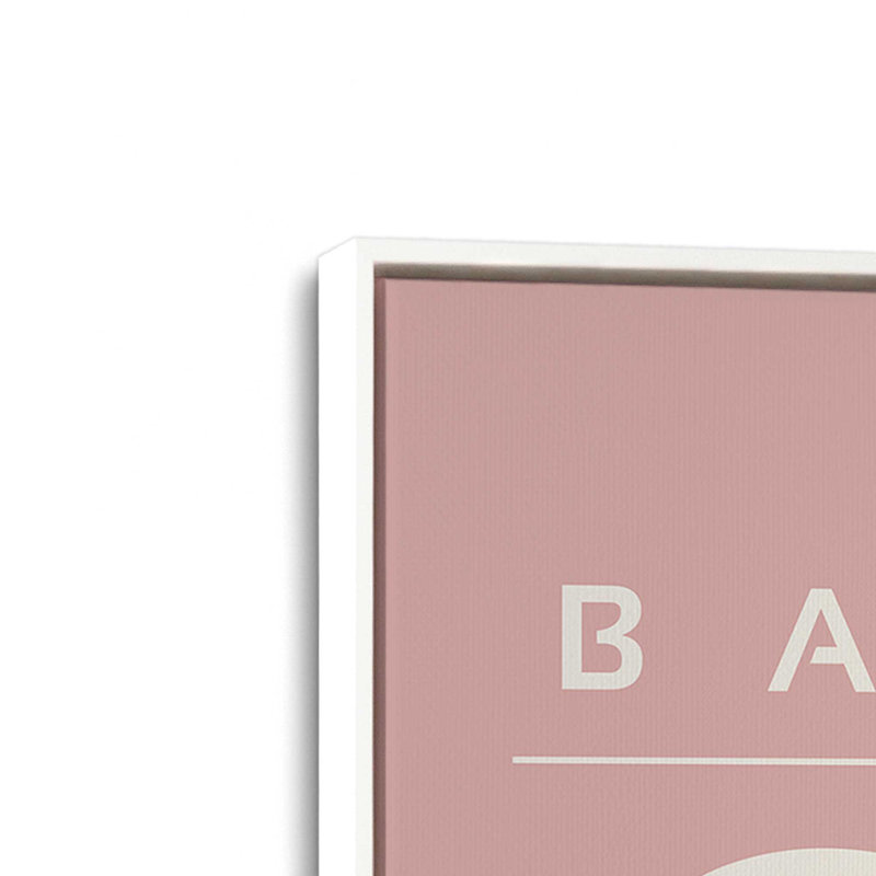 «Midnight Retro Bauhaus», reproduction sur toile encadrée, H 30,75 po x l 20,75 po, Rose, Cadre flottant blanc opaque