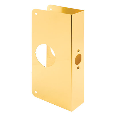 Serrure en laiton et plaque de renfort de porte pour 1-3 / 4 po Portes épaisses, finition laiton (paquet simple)