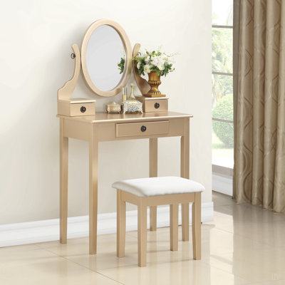 Ensemble coiffeuse et tabouret de maquillage