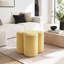 Pouf d'appoint moderne Leiani en velours, forme trèfle, 47 cm de large, pour salon, chambre et coiffeuse-554378337