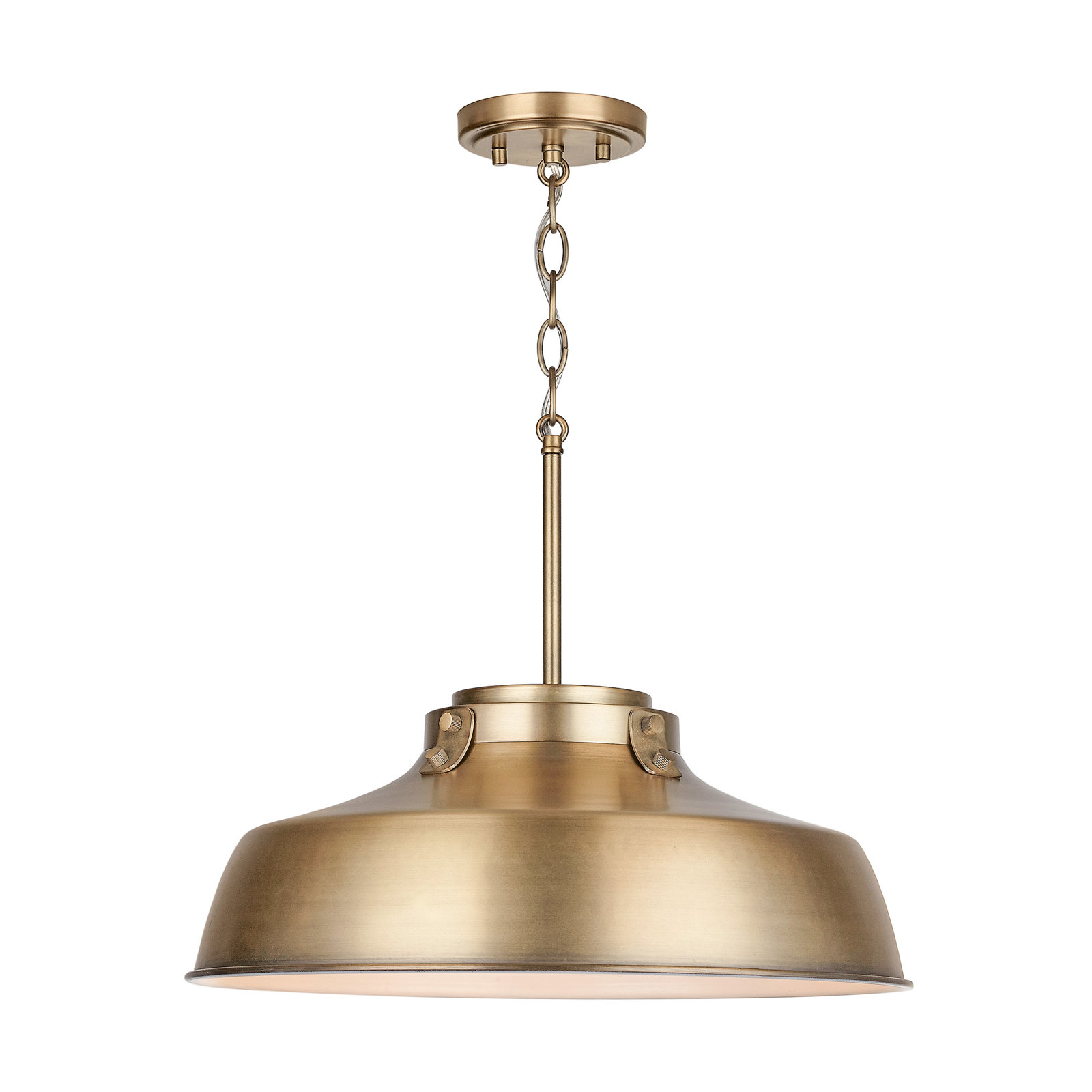 Luzon Single Light Metal Dimmable Pendant, Aged Brass