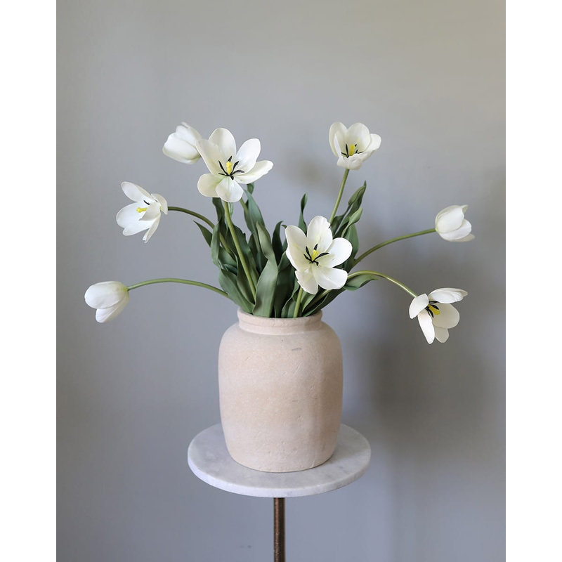 Yellow Orange Tulip 22.5", White