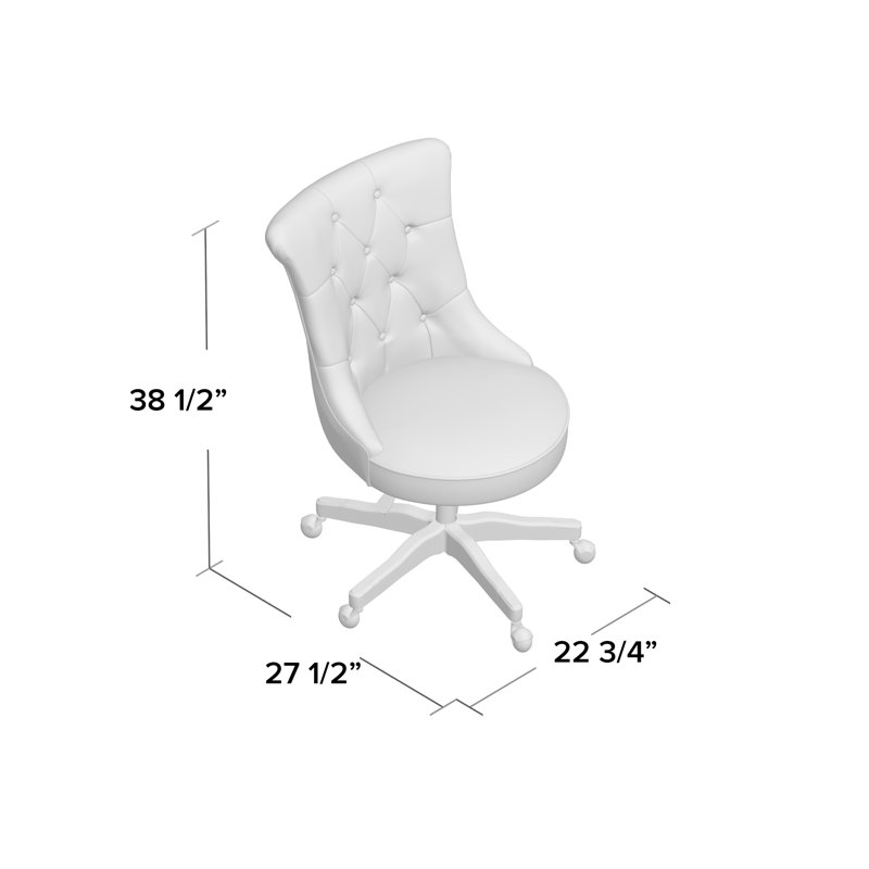 Mist Fabric Armless Swivel Office Chair