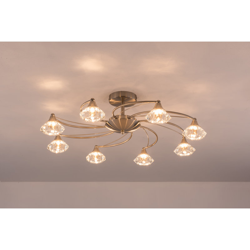 Decatur Glass Ceiling Spotlight, Satin Nickel