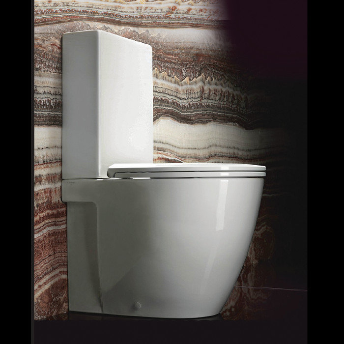 Toilette allongée monopièce à double chasse deux pièces (siège inclus)