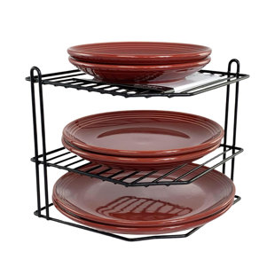 Buckingham 3 Tier Corner Plate Rack Kitchen Cupboard Tidy Storage Organiser