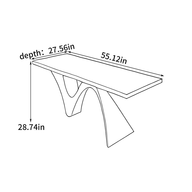 Bureau créatif et sophistiqué, H 28,74 po x l 55,12 po x P 27,56 po