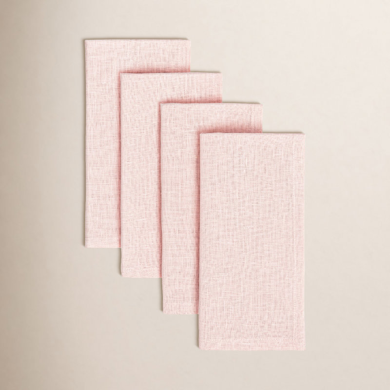 over&back 100% Linen Napkins, Pink
