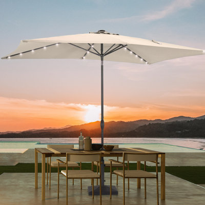 Yvonne 108.2'' x 72.4'' Rectangular Lighted Market Umbrella