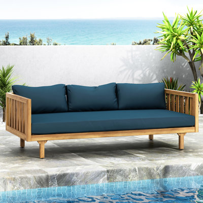 Lit de jour en bois 3 places avec nappe phréatique et panneaux d'eau, l 67,75 x P 32,25 x P 24,00h, Assise requise pour l'assemblage - Poids du colis: 92,88 lb Profondeur 34,5 Largeur 32,25 24,91 Hauteur 75,88 Produit