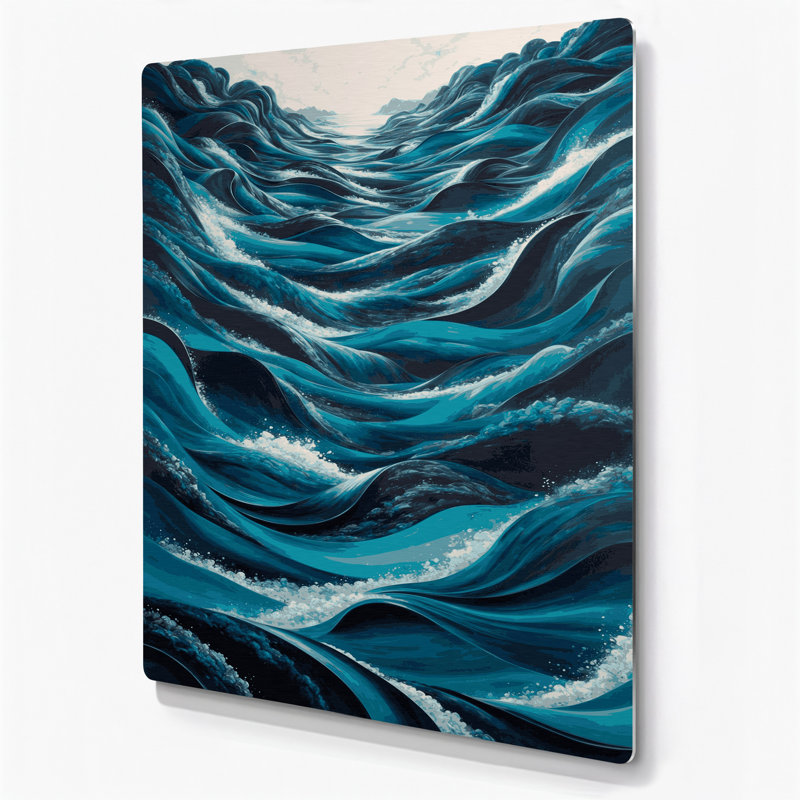 Abstract Landscape 35 Grey Metal Wall Art, 12" H x 18" W