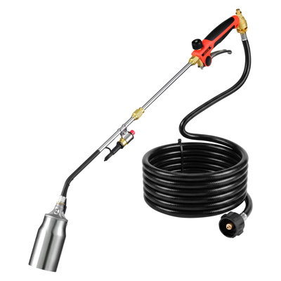 Propane Torch Weed Burner 34" 270,000 BTU Output with 12.5 ft Hose, for Garden Road Ice Snow Melting, Adjustable Flame, Heavy Duty Blow Torch with Turbo Trigger & Self Igniter, Flamethrower